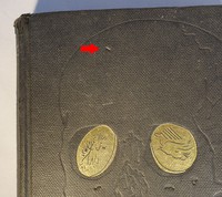 Jonathan Cape | Goldfinger 1st edition. A minority of first editions have extra detail to the skull (circled in red)